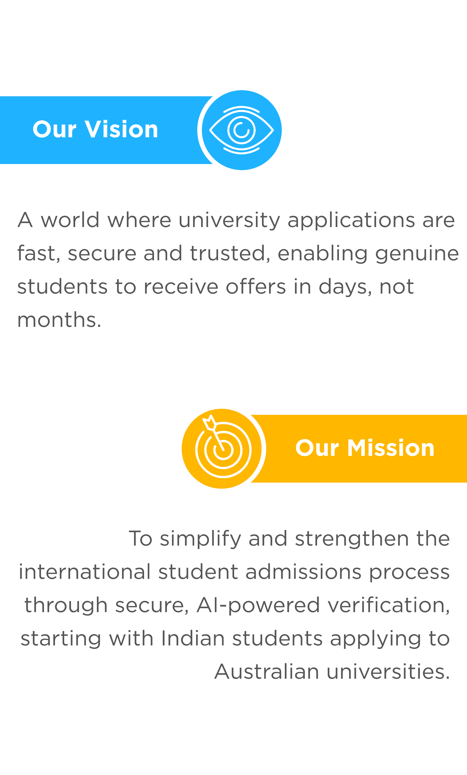 UniReady Global's vision and mission for university application verification